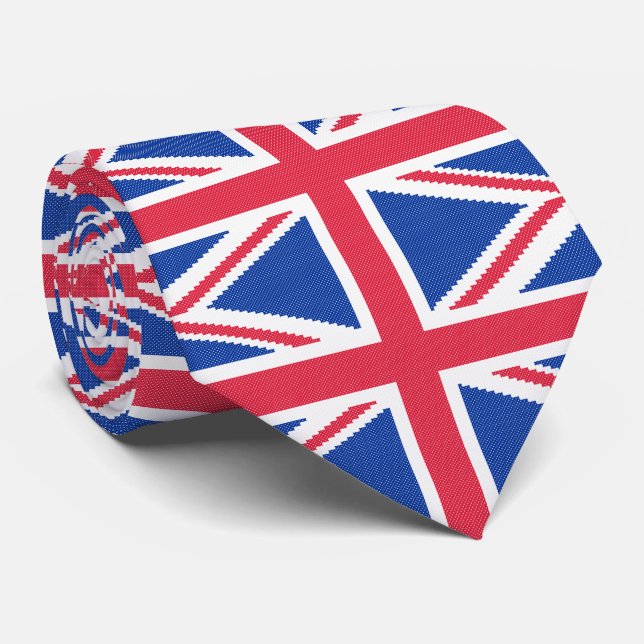 Cravate Original cross-stitch design Union Jack (Roulé)