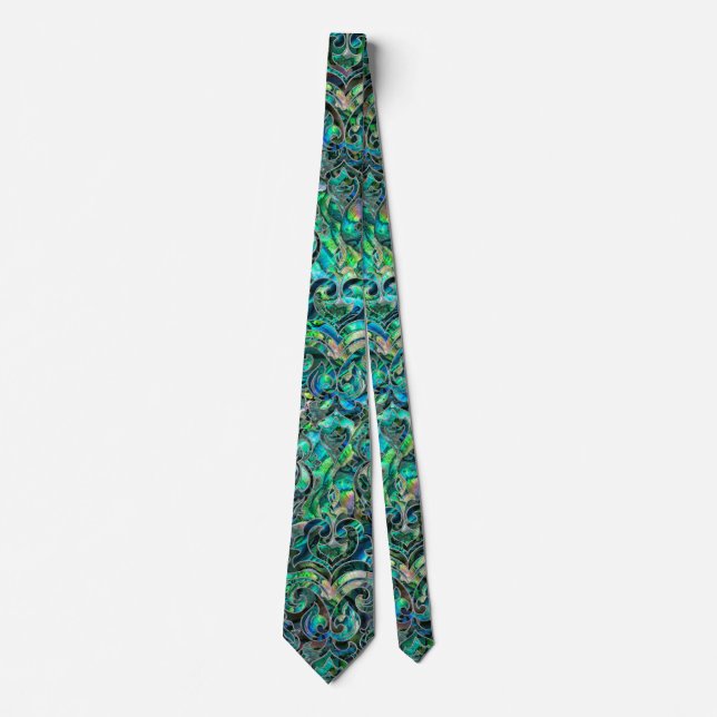 Cravate Ormeau et argent orientaux persans de motif (Devant)