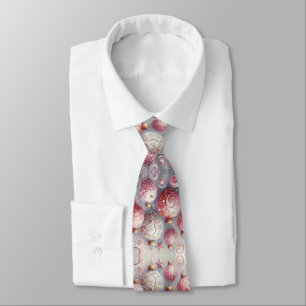 Cravate Ornements de Noël impressionniste Whimsical rose