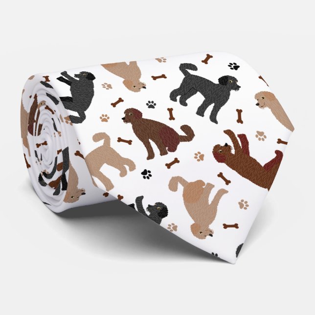 Cravate Os et pattes de nouilles de Labradoodle (Roulé)