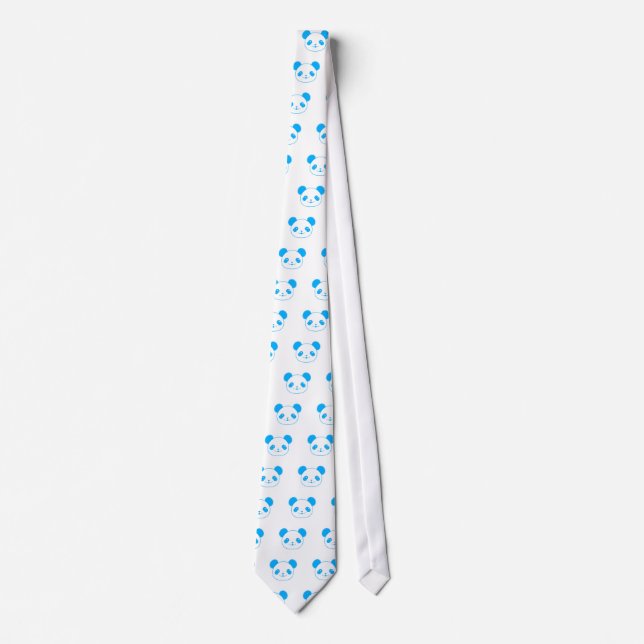 Cravate Ours bleu Kawaii Panda (Devant)