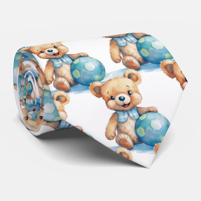 Cravate Ours bleu Teddy (Roulé)
