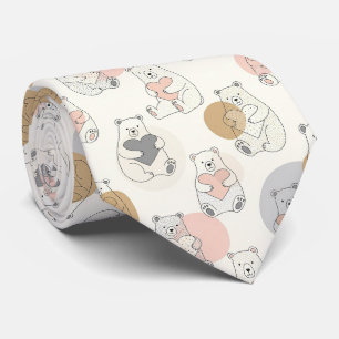 Cravate Ours mignon et cœurs -- Nursery pastel (10)