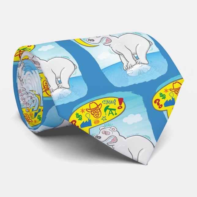 Cravate Ours polaire disant de mauvaises paroles debout su (Roulé)