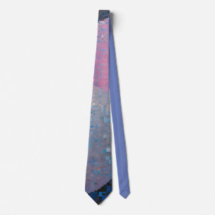 Cravate Ovales opulents : Tons de bleu et de rose en Abstr