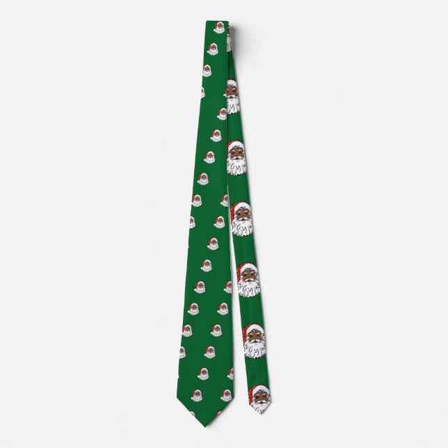 Cravate paillettes noir santa claus (Devant)