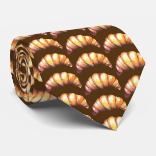 Cravate pain carrelé mignon boulangerie motif