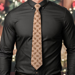 Cravate Pain d'épices Brown Homme Polka Dot Noël