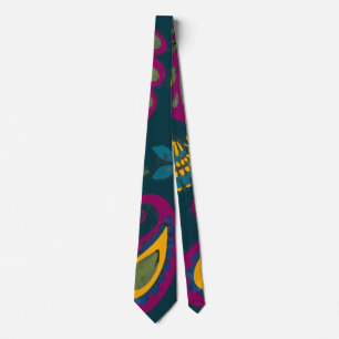 Cravate Paisley bleu clair et violet