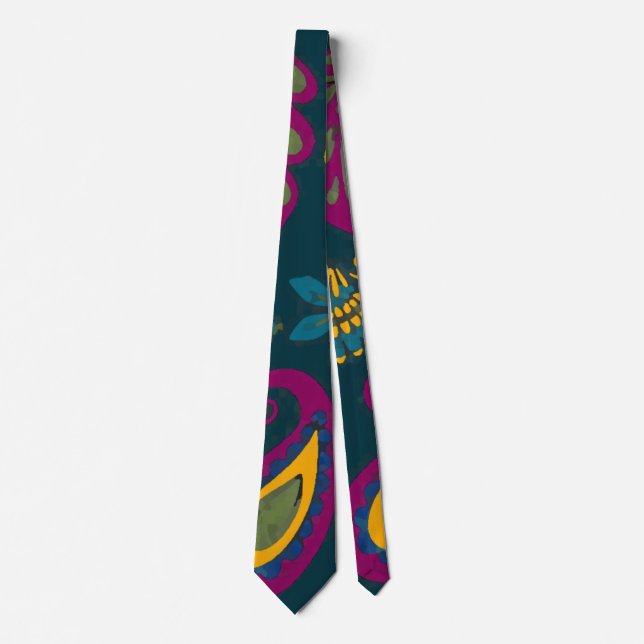 Cravate Paisley bleu clair et violet (Devant)
