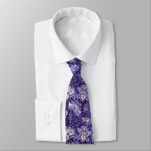 Cravate Paisley Bleu Et Violet