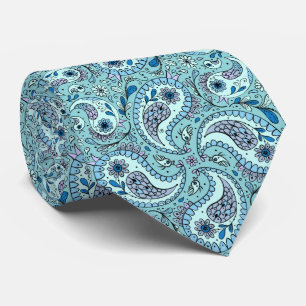 Cravate Paisley en bleu bébé