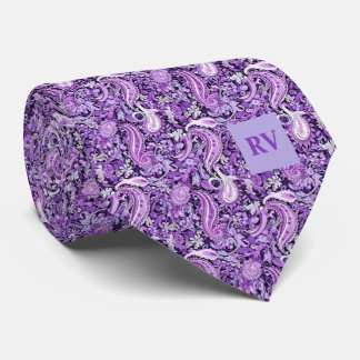 Cravate Paisley Floral Violet