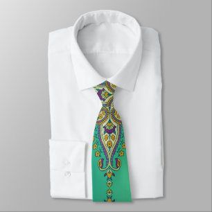 Cravate Paisley sur Vert