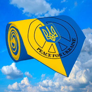 Cravate Paix pour l'Ukraine, drapeau ukrainien, Emblème