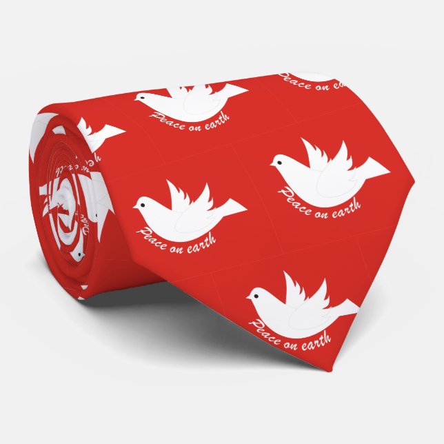 Cravate Paix sur Terre (Roulé)