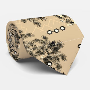 Cravate Palm Hawaii bleu noir coucher de soleil mer ciel t