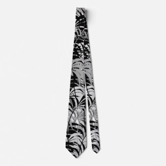Cravate Palmes noires et grises