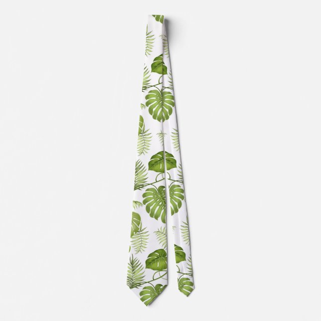 Cravate Palmettes tropicales (Devant)