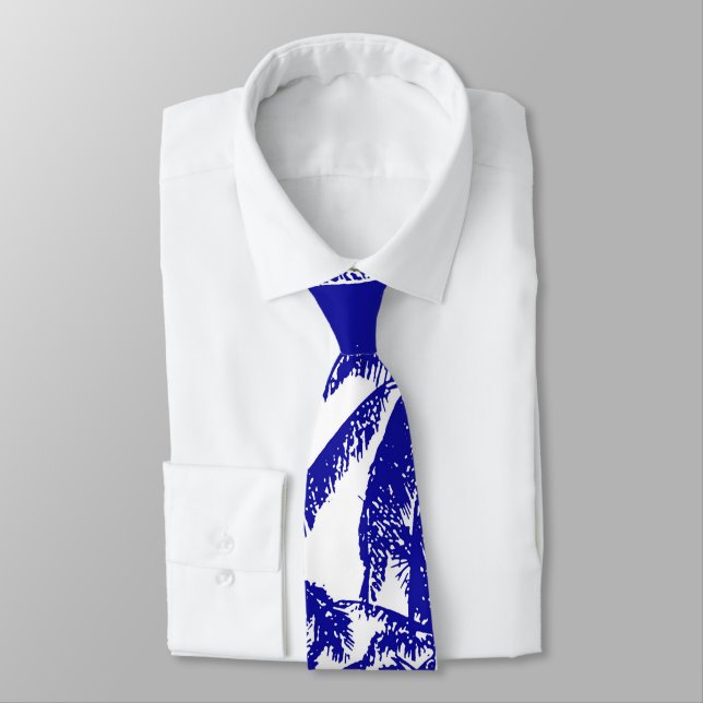 Cravate Palmiers tropicaux au design pointu (Attaché)