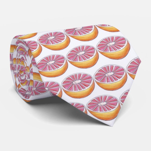 Cravate Pamplemousse rose Demi-petit-déjeuner Agrumes (Roulé)