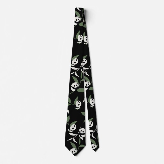 Cravate Panda Cute Jouer Jardin De Bambou (Devant)