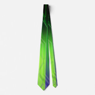 Cravate Panneau de science-fiction holographique vert et n