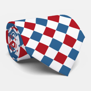 Cravate Panneau rouge, blanc et bleu