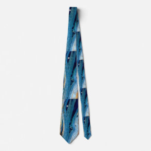 Cravate panneaux patinés bleus