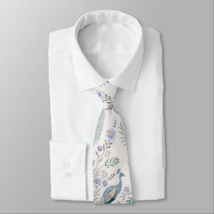 Cravate Paon Élégant Floral Vintage (9)