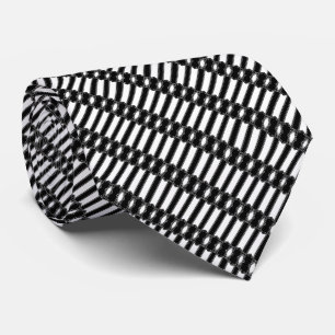 Cravate Pap Foulard à rayures en chaîne noir et blanc