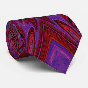 Cravate Papillon Abstrait Rose Chaude, Rouge et Bleu Tripp
