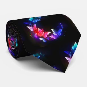 Cravate Papillons de nuit Neon brillants sur arrière - pla