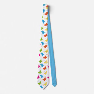 Cravate Papillons en vol Arc-en-ciel des couleurs