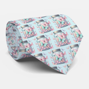 Cravate Papillons Fantaisistes dans un Motif de Pot