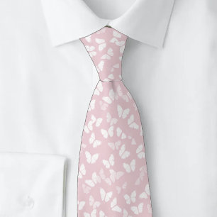 Cravate Papillons Rose Poussiéreux