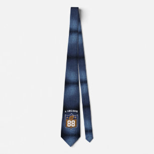 Cravate Parties scintillant bleue et or Football Player Te