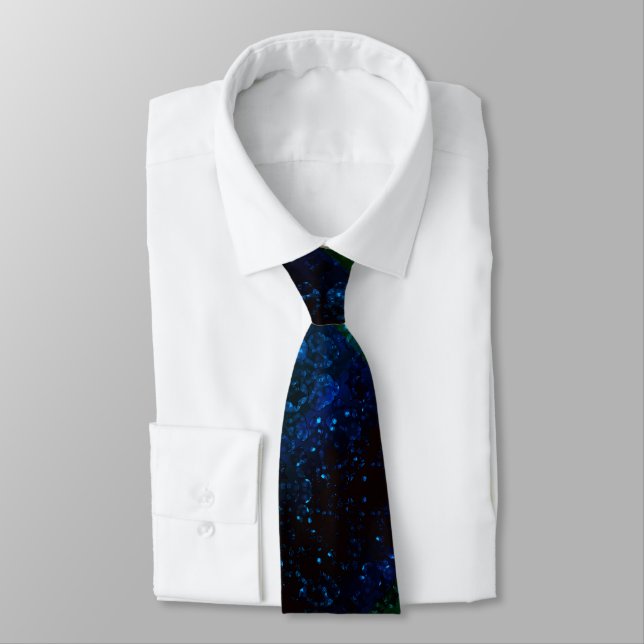 Cravate Parties scintillant brillant bleu marine paillette (Attaché)