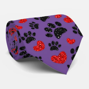 Cravate Parties scintillant Chien Empreintes de pattes Et