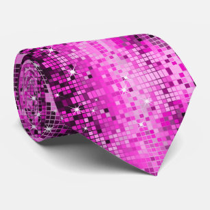 Cravate Parties scintillant Disco de tons roses