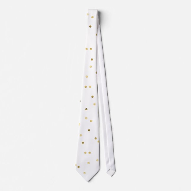 Cravate Parties scintillant d'or Confetti Dot Polka Motif  (Devant)