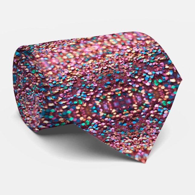 Cravate Parties scintillant Opal Collection holographique  (Roulé)