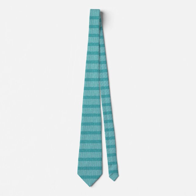 Cravate Parties scintillant Turquoise Chevrons Knit Motif  (Devant)