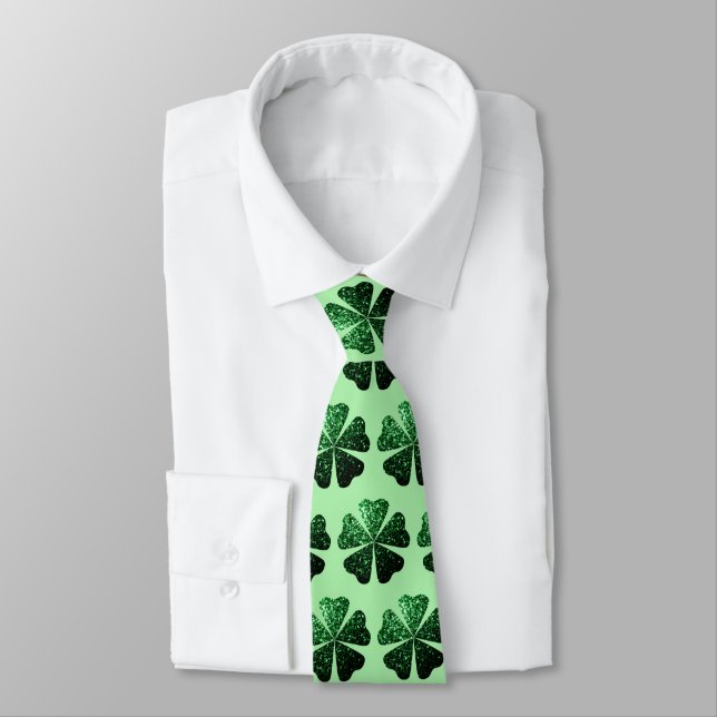 Cravate Parties scintillant vert foncé brillant Shamrock C (Attaché)