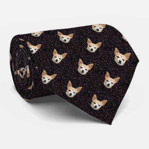 Cravate Parties scintillant violette de Chihuahua Cute Mot