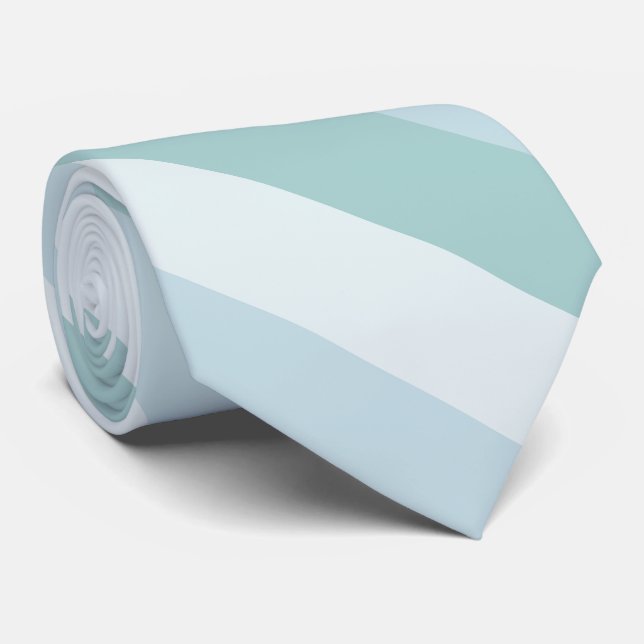 Cravate Pastel Blue Green Stripes Élégant Modèle classique (Roulé)