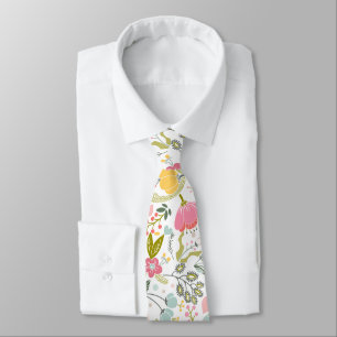 Cravate Pastel coloré fleur sauvage meadow motif d'été