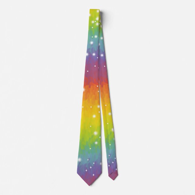 Cravate Pastel Impressionniste Rainbow Sparkle Célébration (Devant)