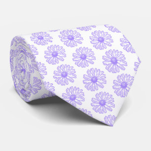 Cravate Pastel Purple Daisy Flower Print, Hippie Floral