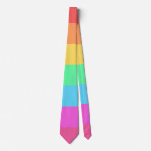 Cravate Pastel Rainbow Color Strips Design